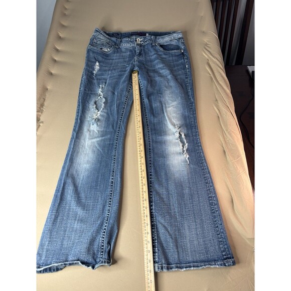 Vigoss Jeans Boot Cut Denim Jeans Women's Size 14 Distressed - Picture 2 of 9